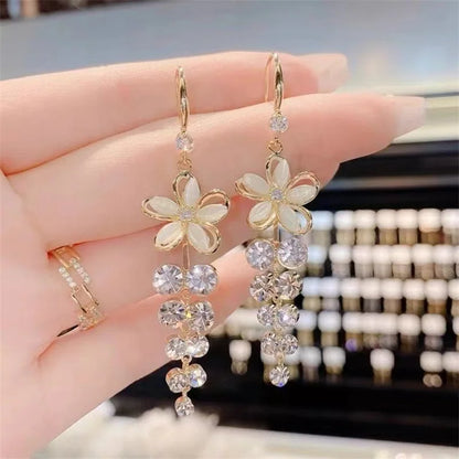 Luxury Crystal Flower Earrings for Women