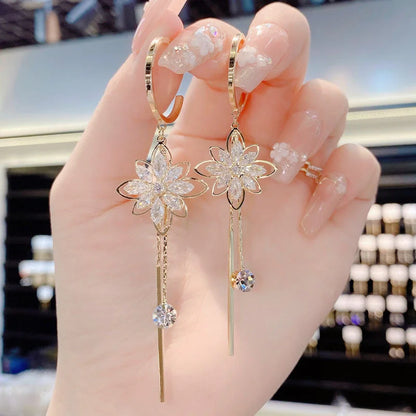 Luxury Crystal Flower Earrings for Women