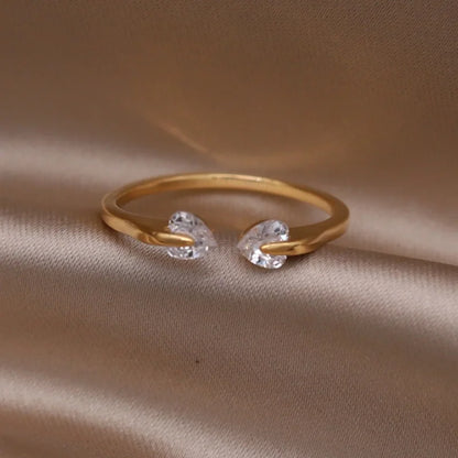 new fashion jewelry gold simple  crystal ring elegant women