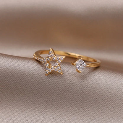 new fashion jewelry gold simple  crystal ring elegant women