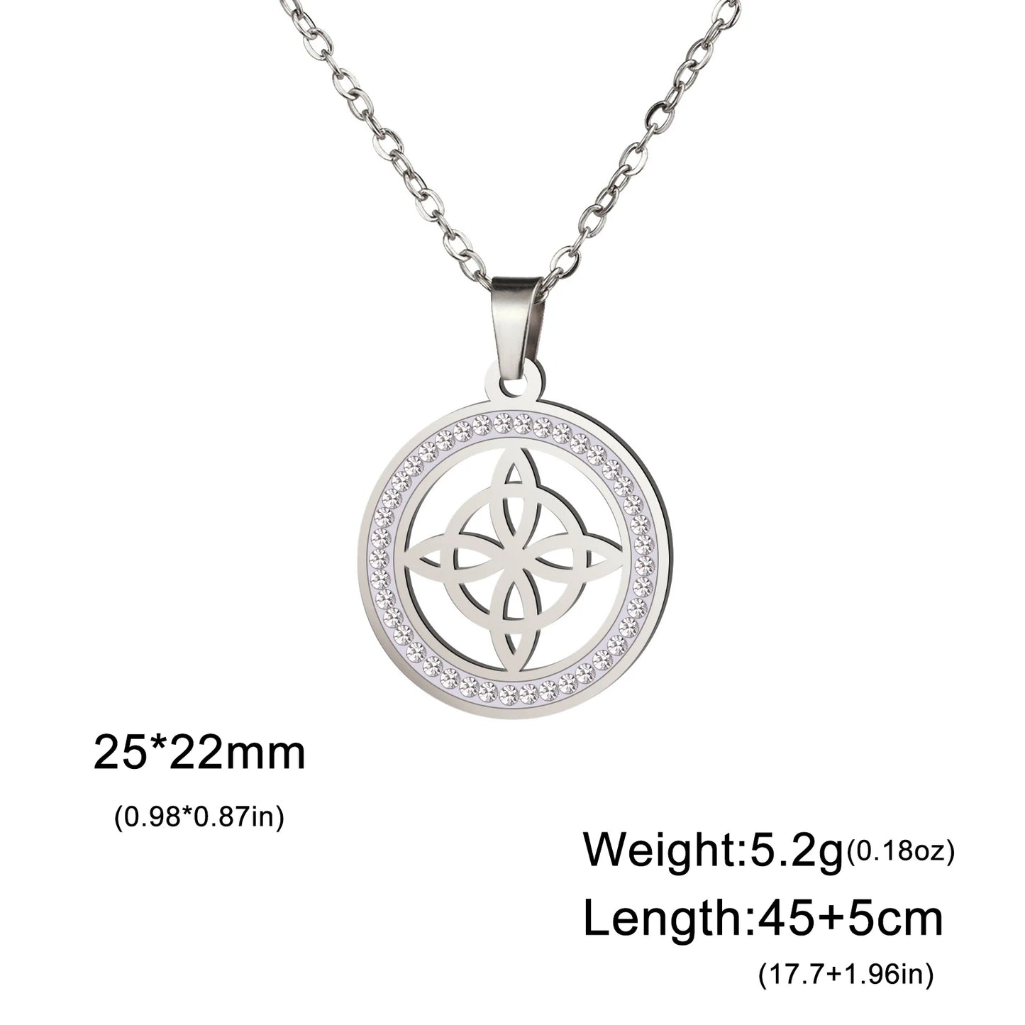 Necklace Clear Round Pendant