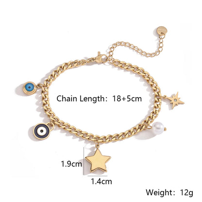 Gold Color Bracelets Lucky Elephant Evil Eye Jewelry