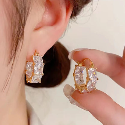 Earring for Women Fashion Shiny CZ Ear Accessories Birthday Jewelry Gifts