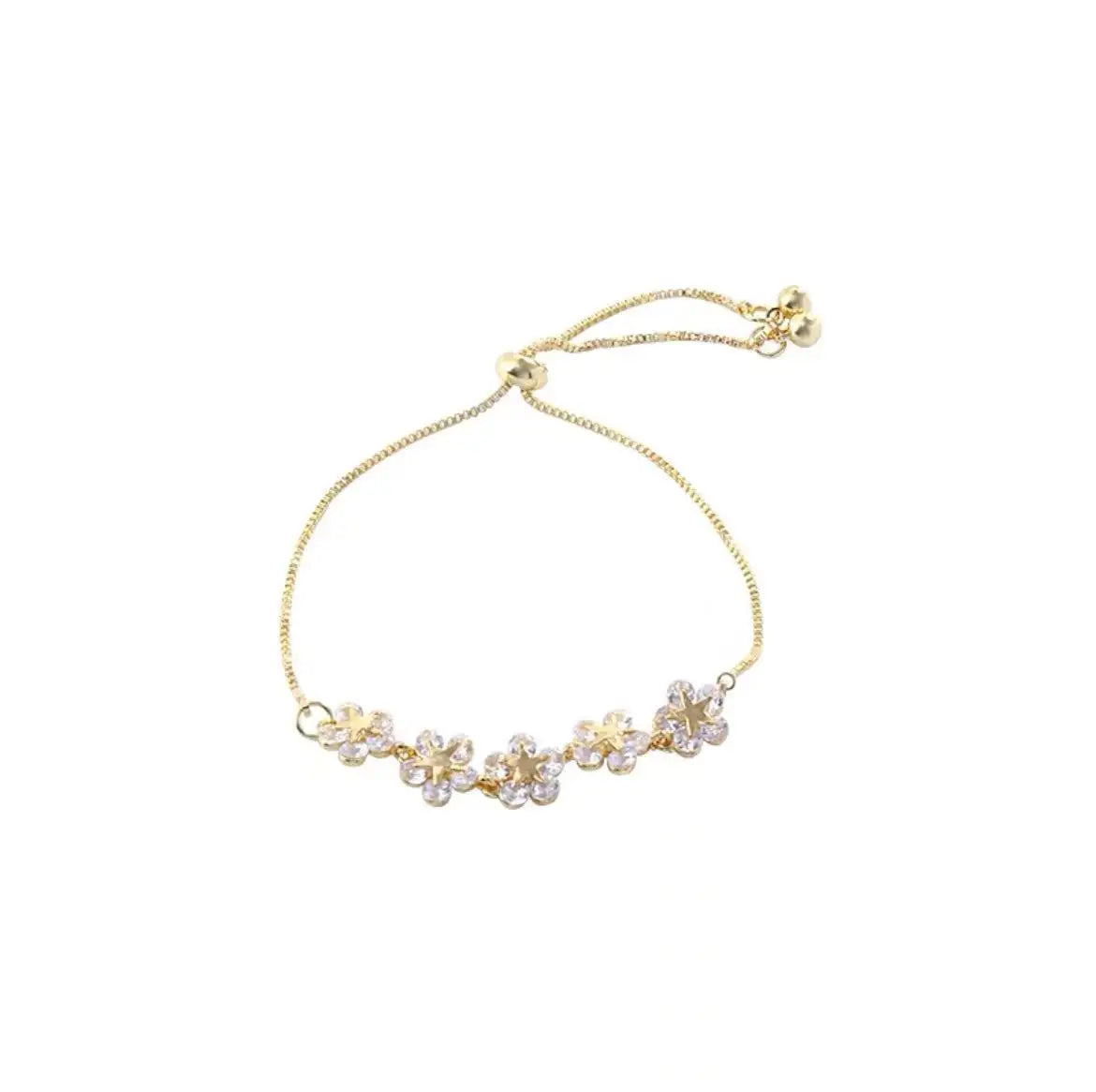 New Luxury Crystal Flower Bracelet Women Round Butterfly