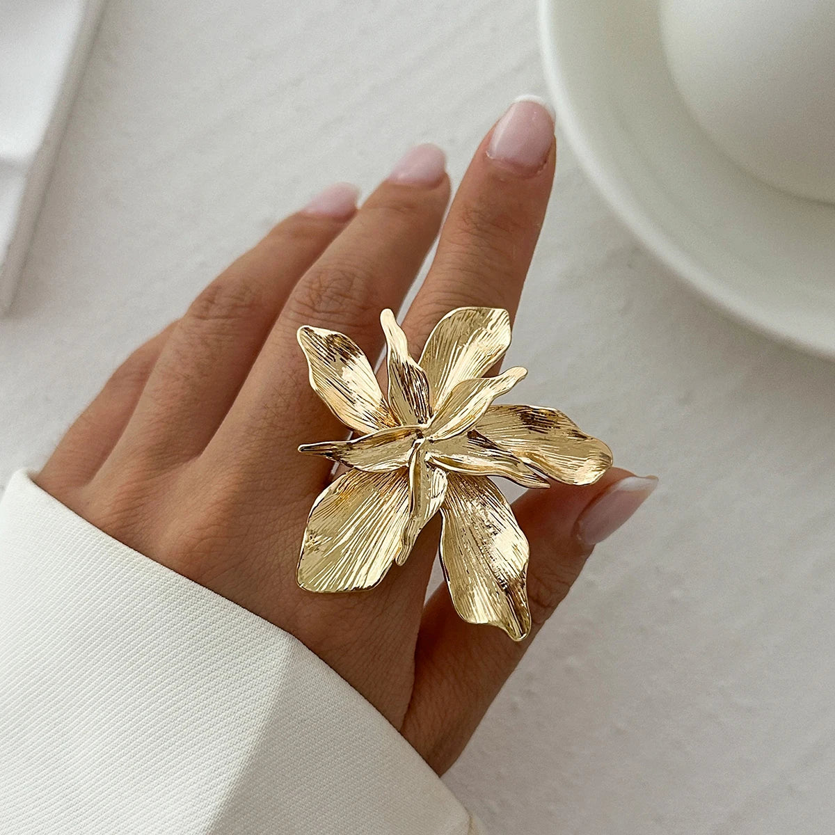 Flower Ring for Women Trend Punk Party