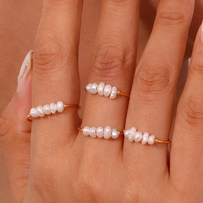 Elegant Small Freshwater Finger Rings Women Fashion Daily