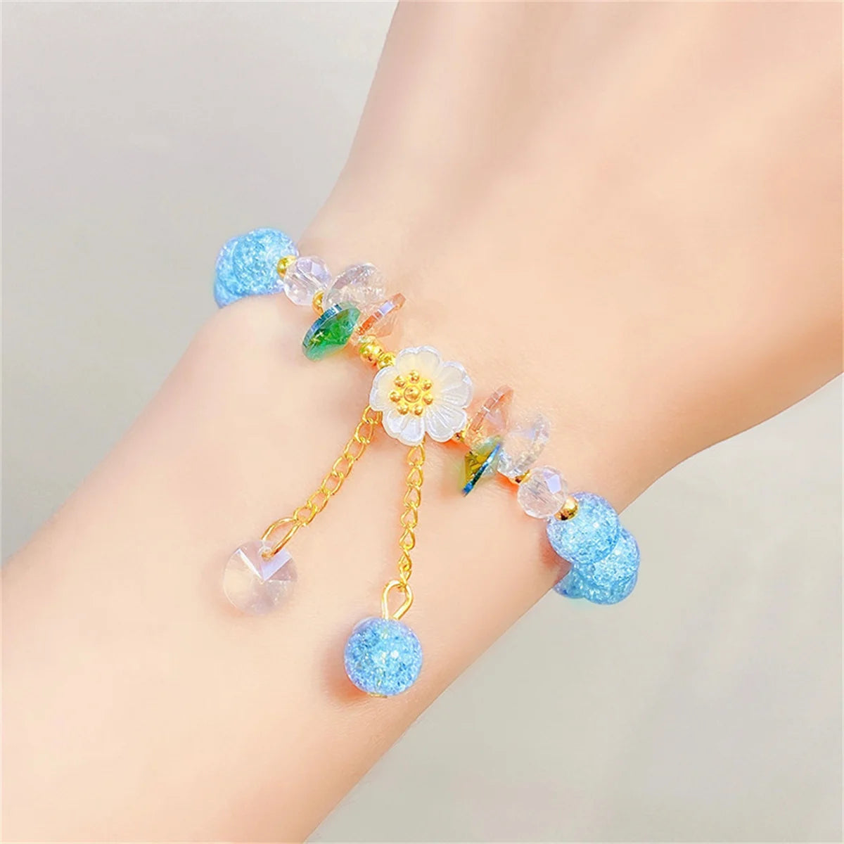 Elegant Fashion Flower Crystal Beaded Bracelets For Women