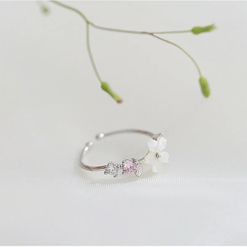 New Crystal Flower Ring Cherry