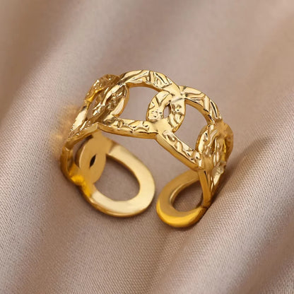 Elegant Flower Rings For Women Gold Color Sun Starfish