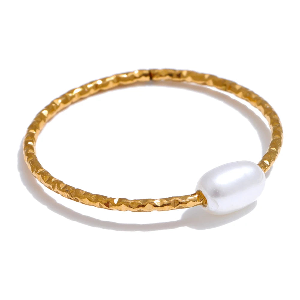 Natural Pearl Thin Finger Ring for Women