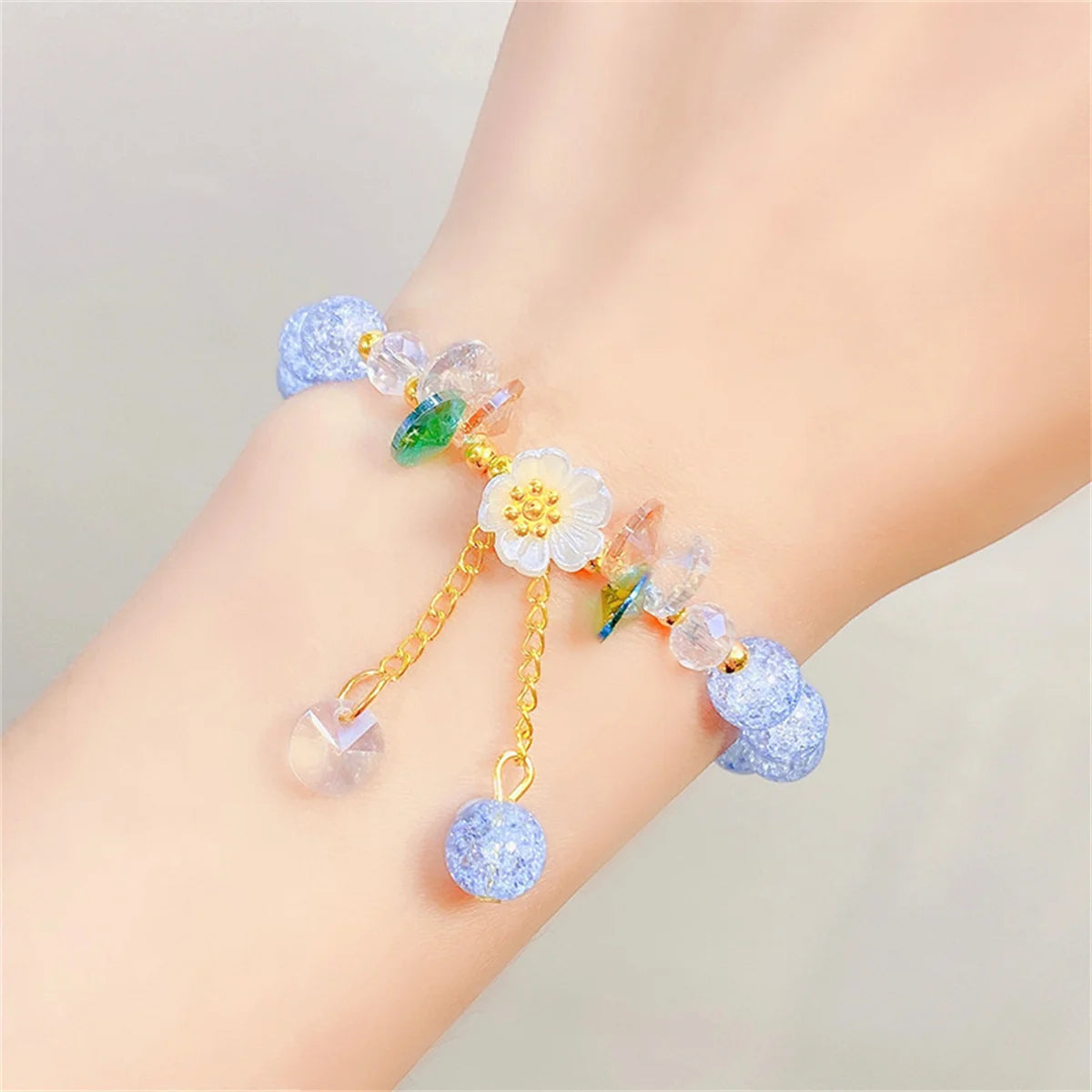 Elegant Fashion Flower Crystal Beaded Bracelets For Women