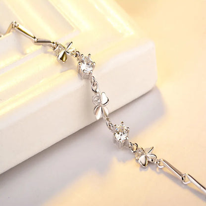 Silver  Bracelet Crystals Chain for Women