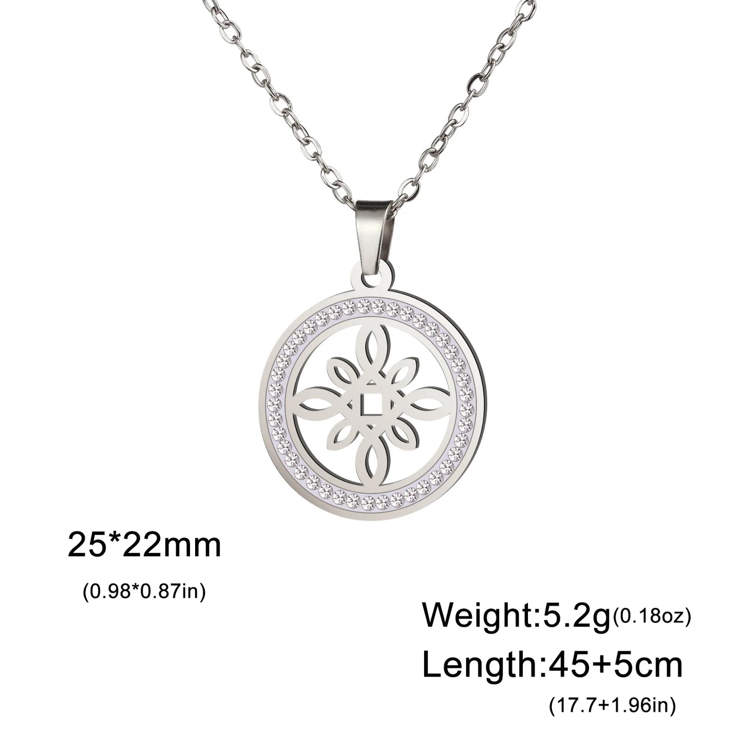 Necklace Clear Round Pendant