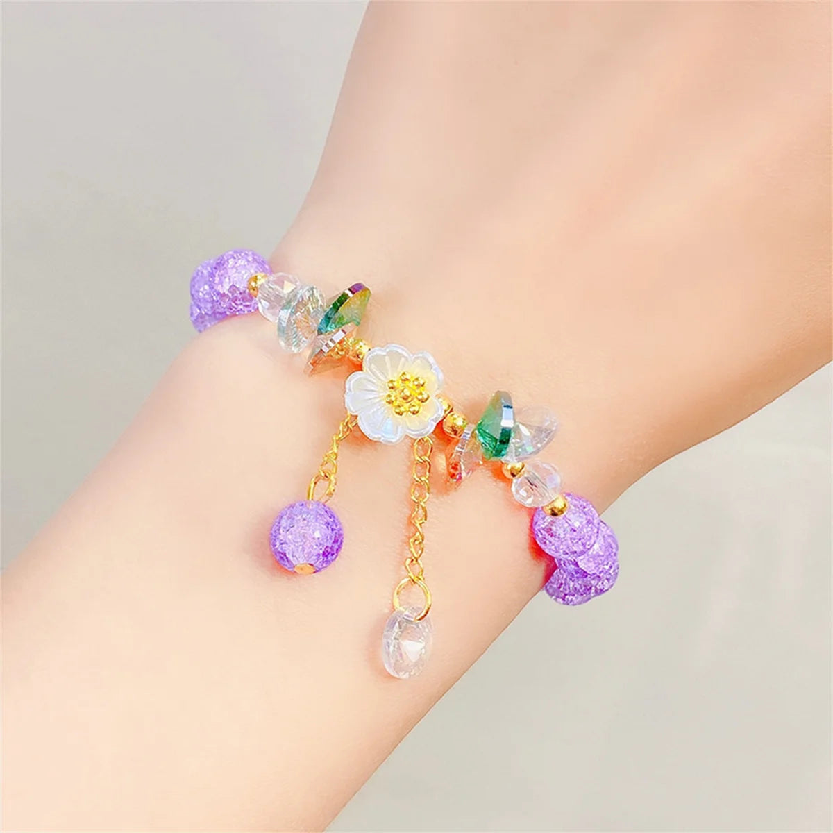 Elegant Fashion Flower Crystal Beaded Bracelets For Women