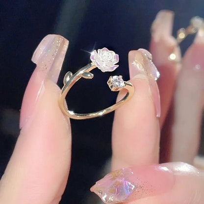 New Crystal Flower Ring Cherry