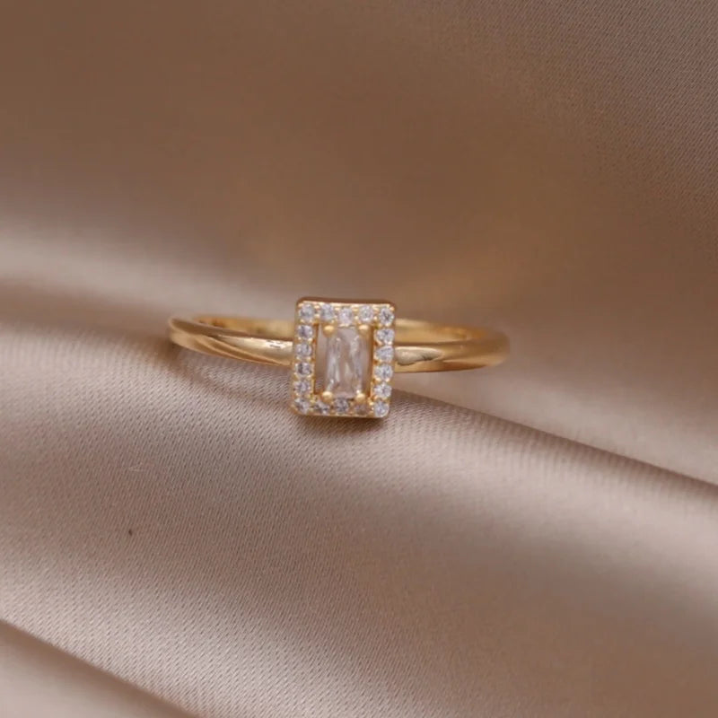 new fashion jewelry gold simple  crystal ring elegant women