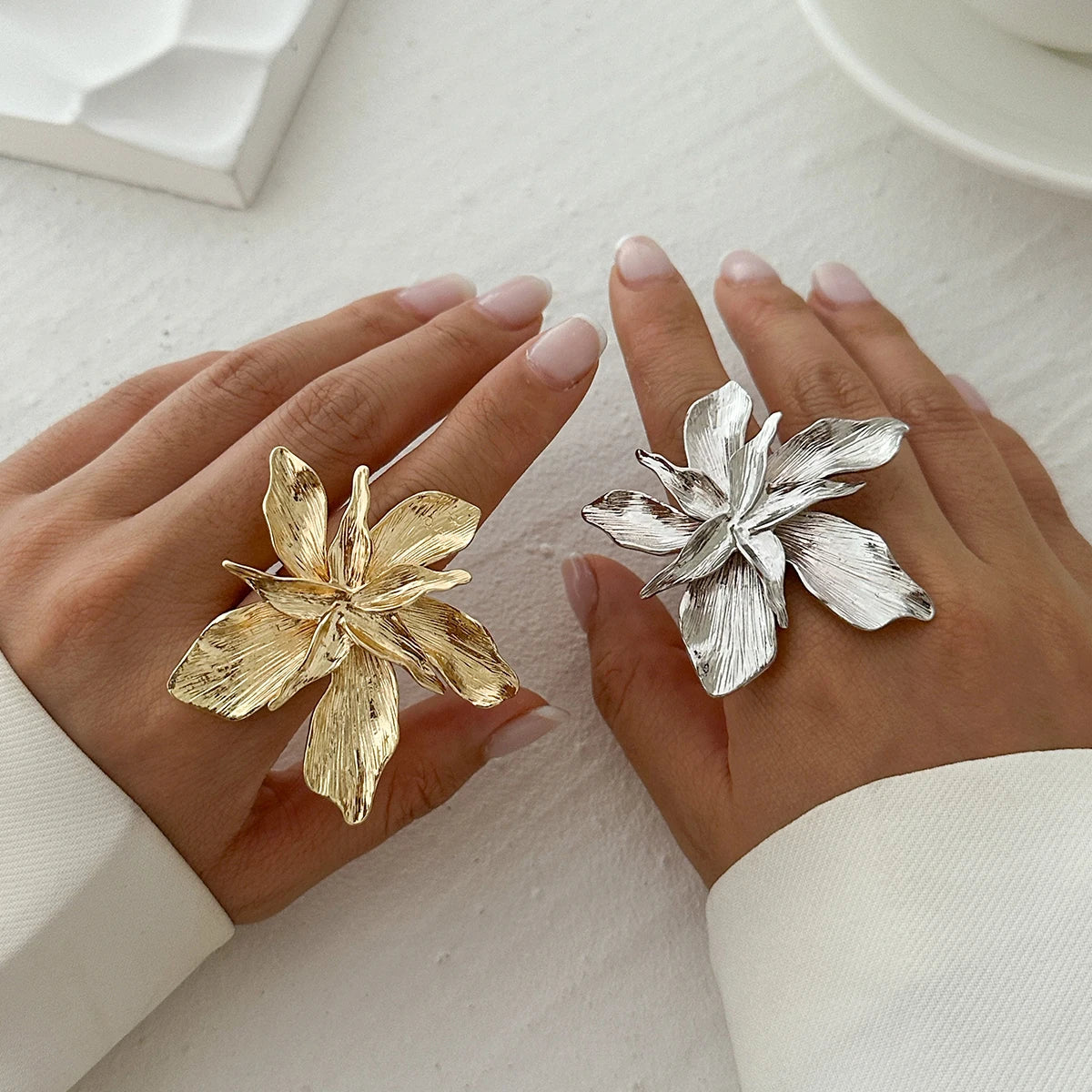 Flower Ring for Women Trend Punk Party