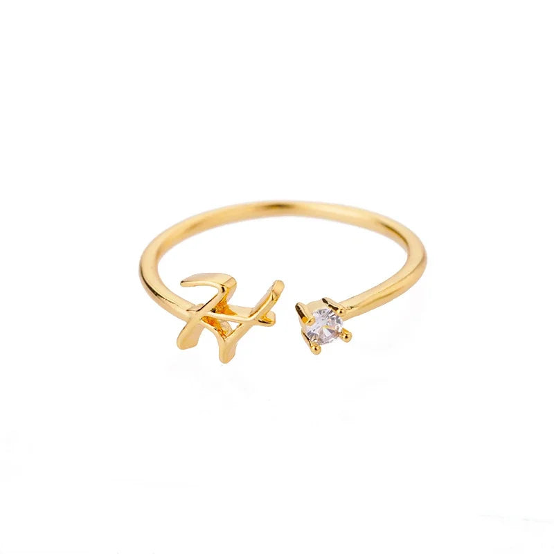 Tiny Letter  Rings For Women Fashion  A-Z Letters