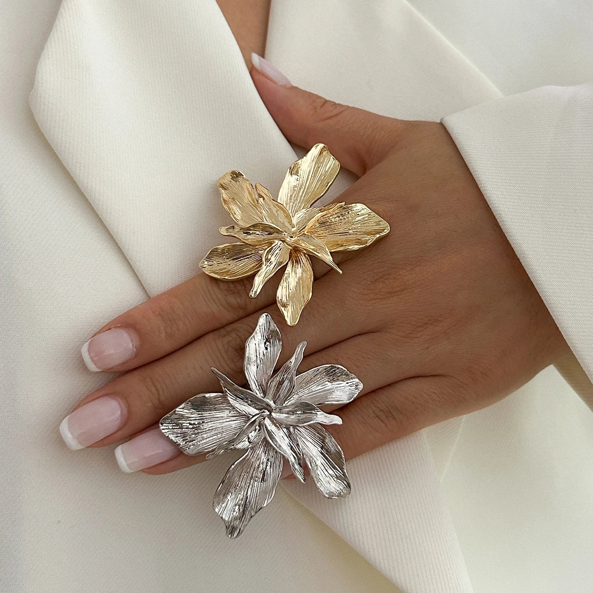 Flower Ring for Women Trend Punk Party