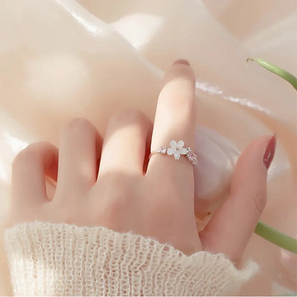 New Crystal Flower Ring Cherry