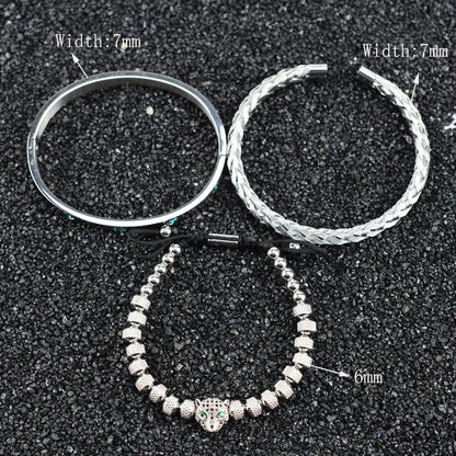 Bracelet Crystals Women Stainless Steel Bangles Jewelry