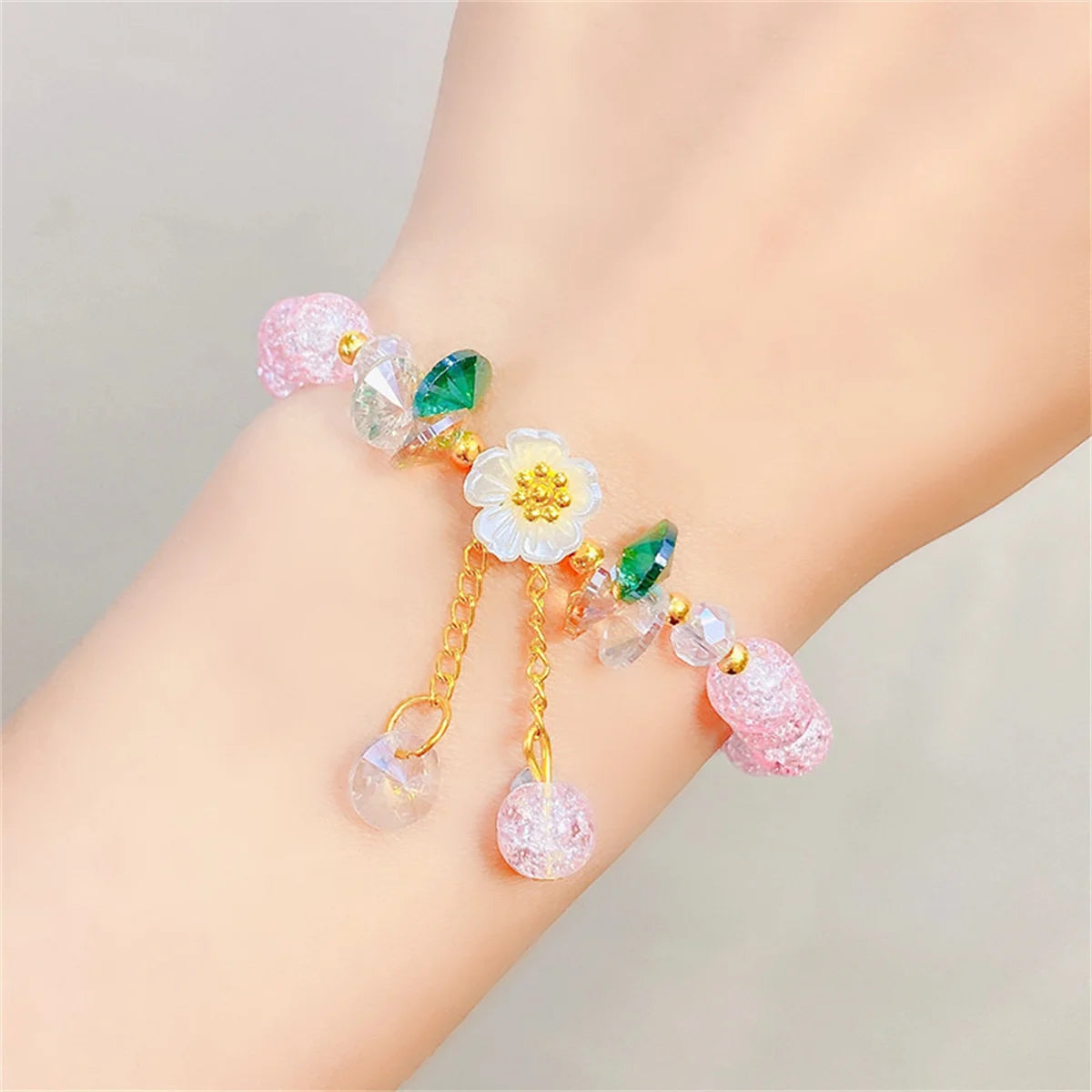 Elegant Fashion Flower Crystal Beaded Bracelets For Women