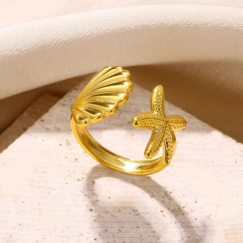 Flower Rings for Women Gold Color