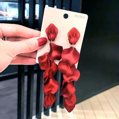 Earrings Flower Red Yellow Blue Colors Flower