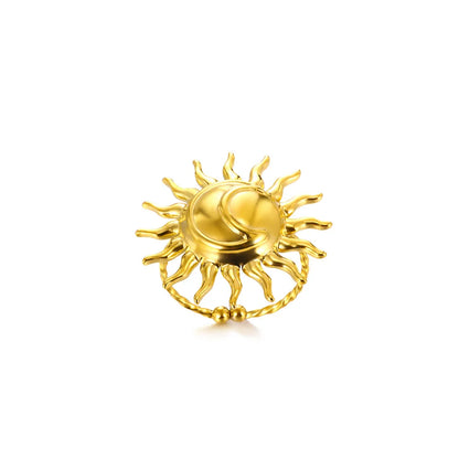 Elegant Flower Rings For Women Gold Color Sun Starfish