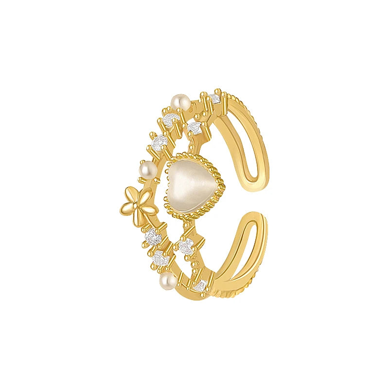 new fashion jewelry gold simple  crystal ring elegant women