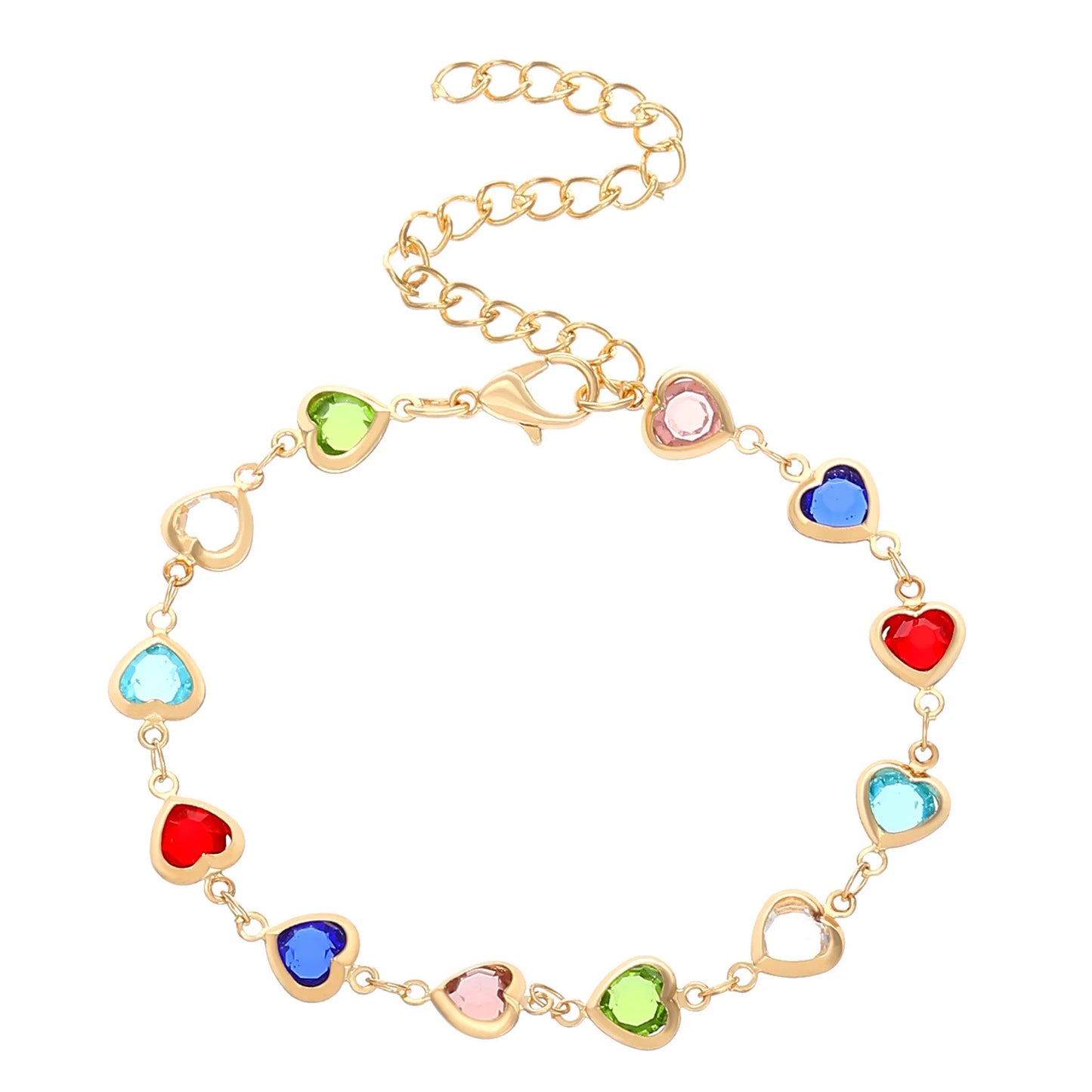 Fashionable Colored Heart Bracelet Elegant Women