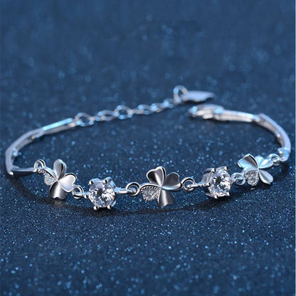 Silver  Bracelet Crystals Chain for Women