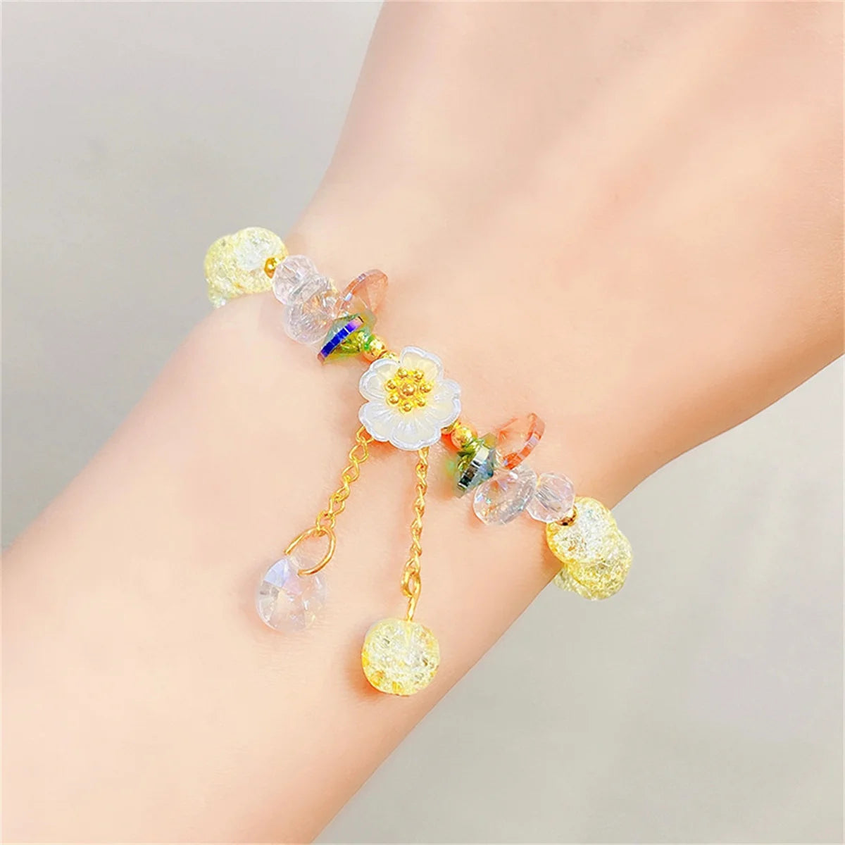 Elegant Fashion Flower Crystal Beaded Bracelets For Women