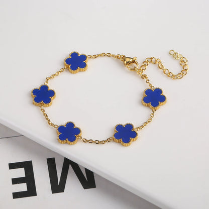 New Design Gold Flower Bracelet With Five Leaf Petals Women's Luxury