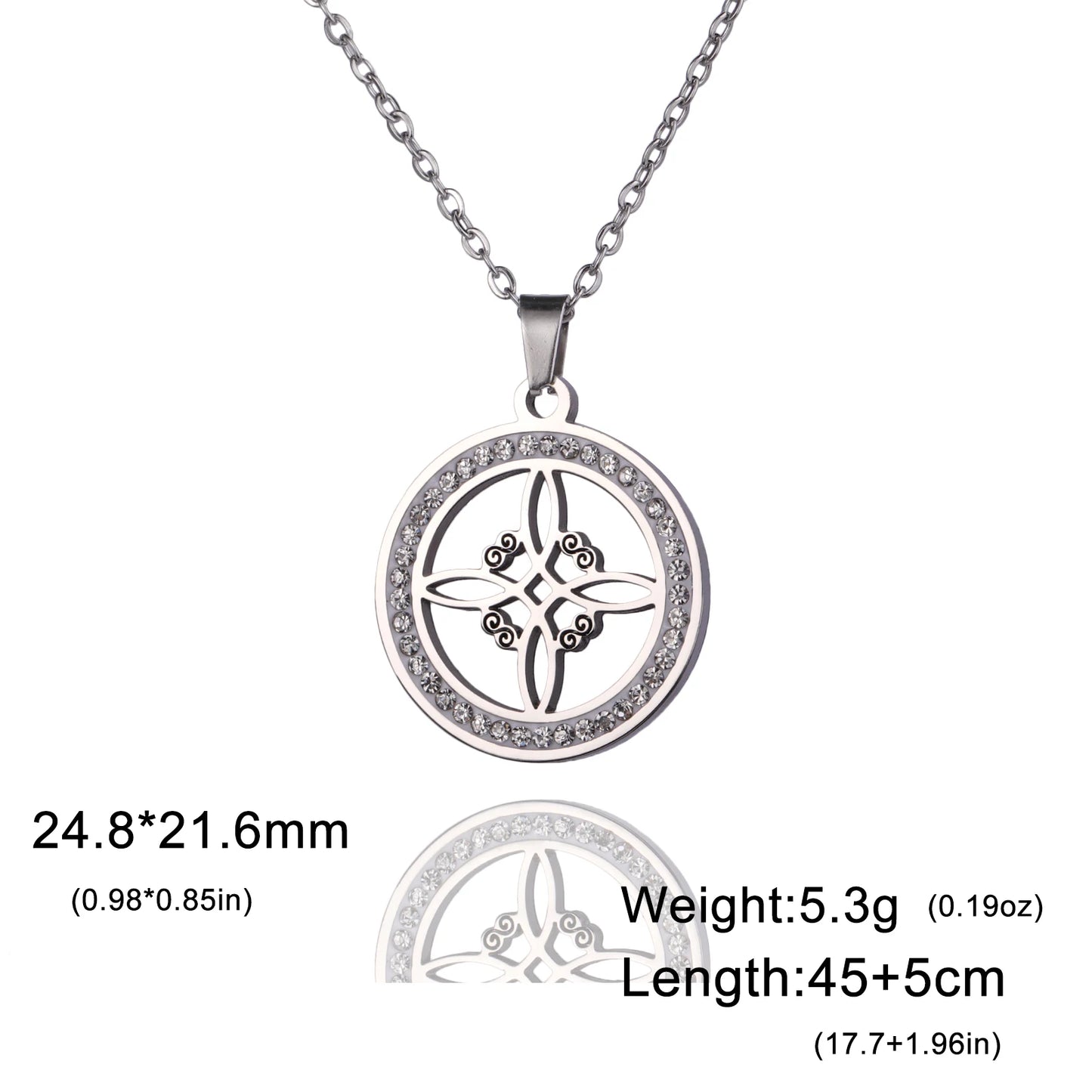 Necklace Clear Round Pendant