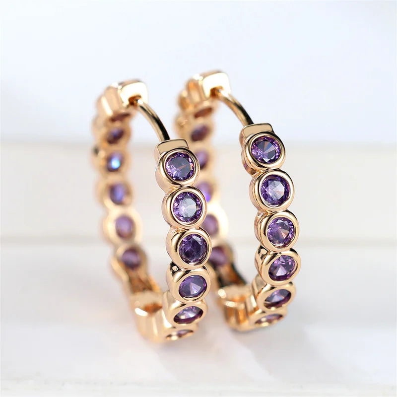 Earrings Charm Gold Color Earrings For Women Trendy Zircon Stone Wedding Clip Earrings