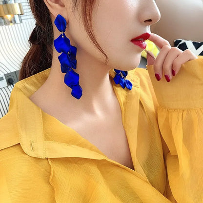 Earrings Flower Red Yellow Blue Colors Flower