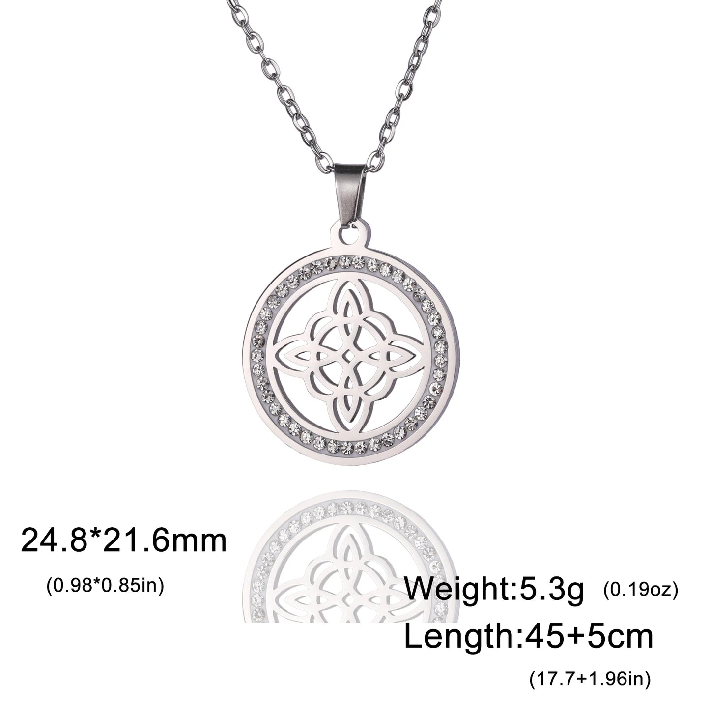 Necklace Clear Round Pendant