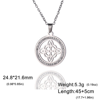 Necklace Clear Round Pendant