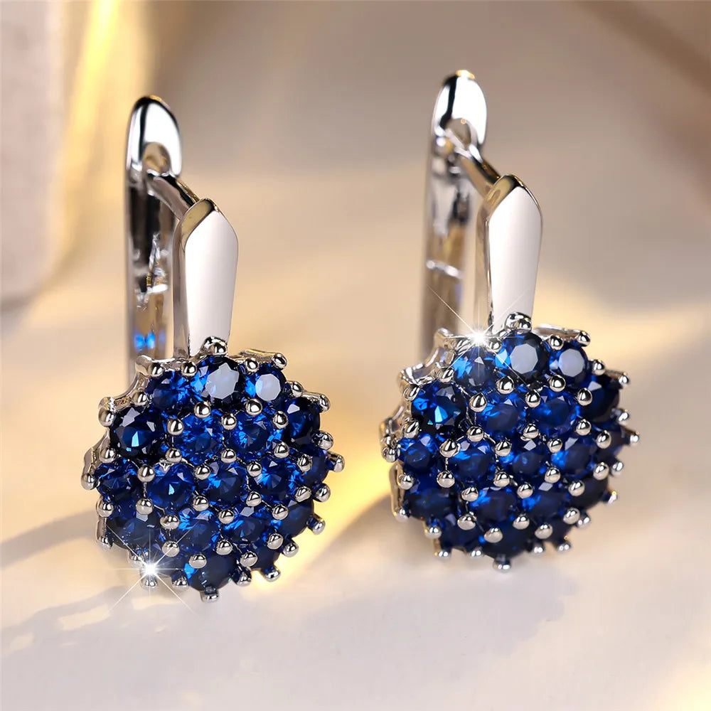 Luxury Crystasl  Earrings White