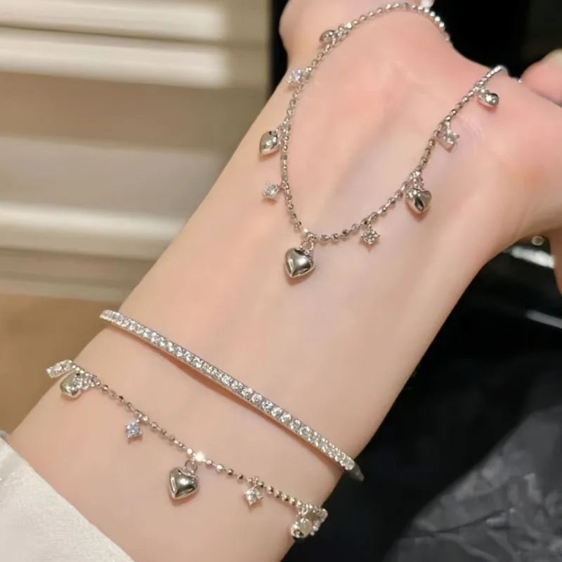 Heart Beads Bracelet for Women Fashion Delicate Jewelry