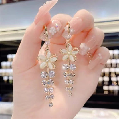 Luxury Crystal Flower Earrings for Women