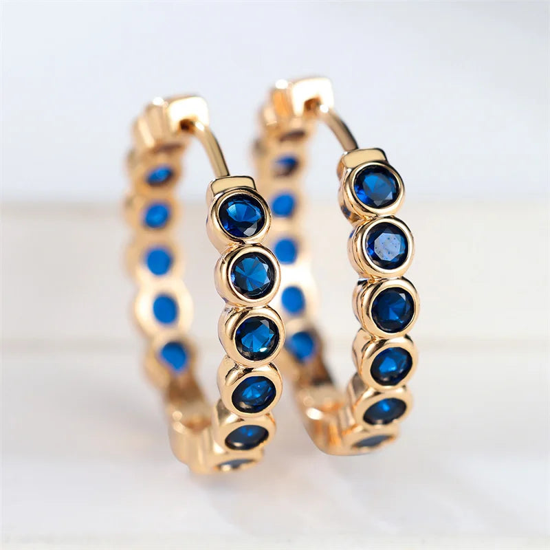 Earrings Charm Gold Color Earrings For Women Trendy Zircon Stone Wedding Clip Earrings