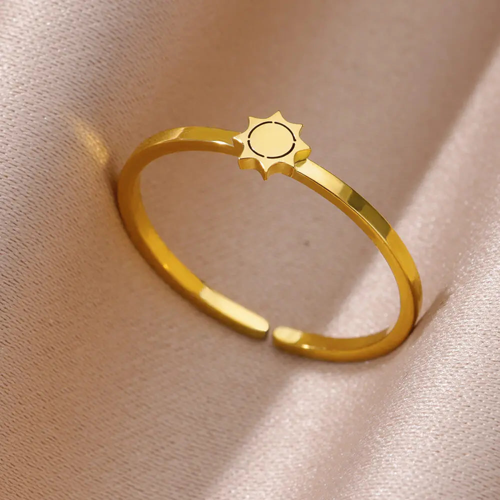 Flower Rings for Women Gold Color