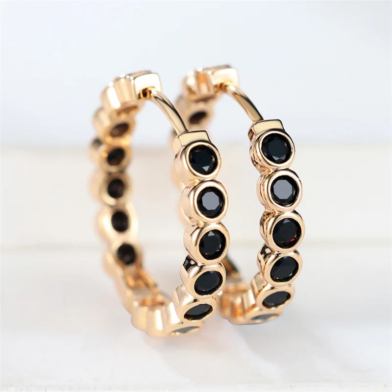 Earrings Charm Gold Color Earrings For Women Trendy Zircon Stone Wedding Clip Earrings