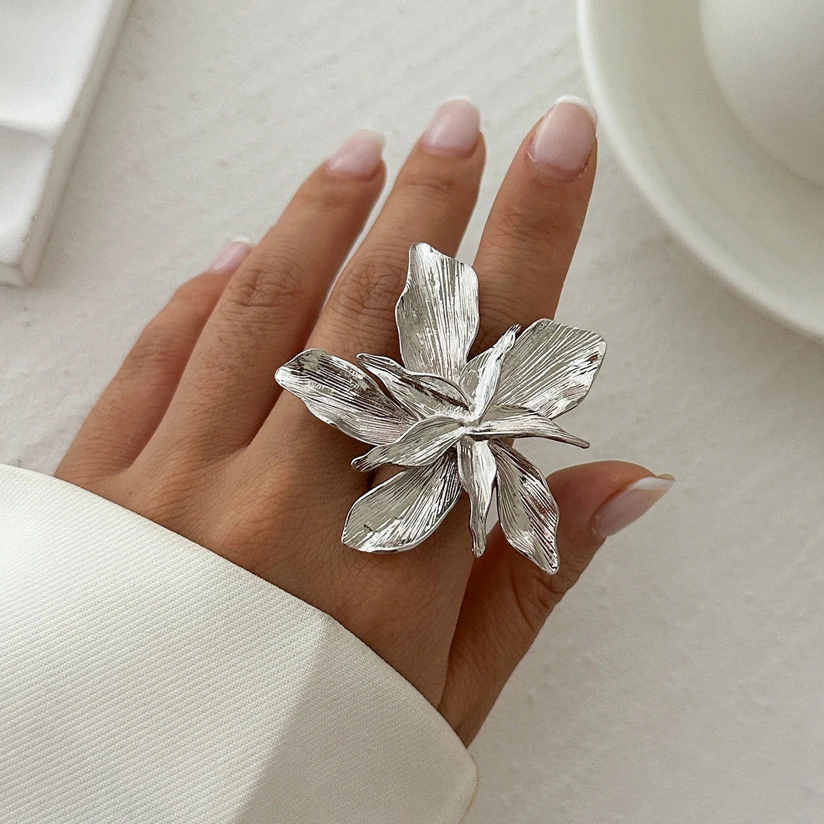 Flower Ring for Women Trend Punk Party