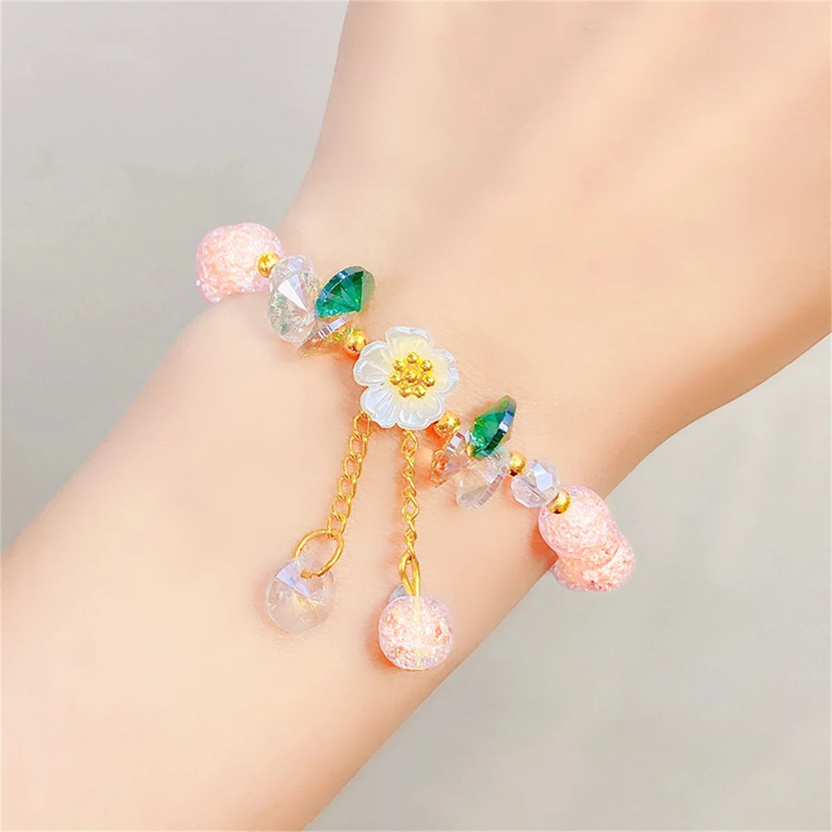 Elegant Fashion Flower Crystal Beaded Bracelets For Women