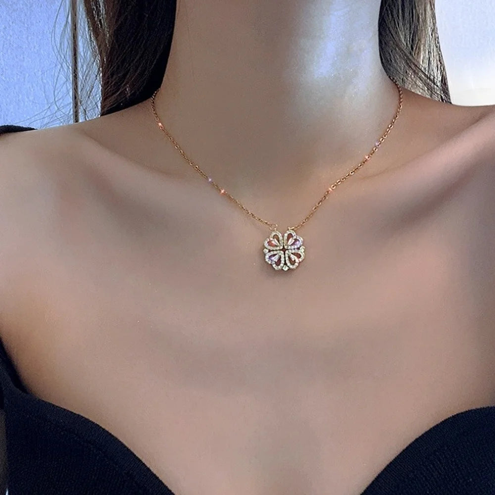 Necklace Heart Shaped Clover