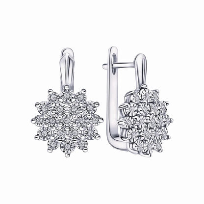 Luxury Crystasl  Earrings White