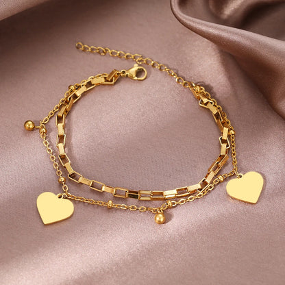 Bracelets Personality Design Bell Hearts Pendant